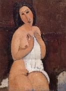 Amedeo Modigliani Nu assis a la chemise painting